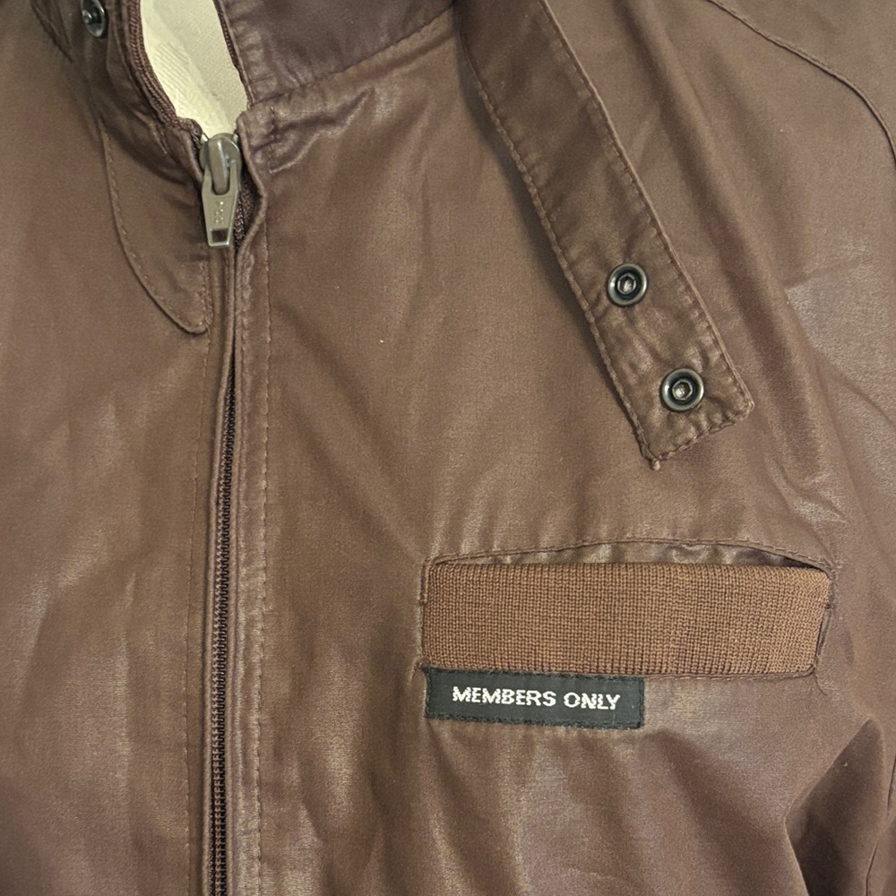 Vintage 80’s brown men’s MEMBERs ONLY Thailand zip up jacket sz 42 EUC - Picture 2 of 12